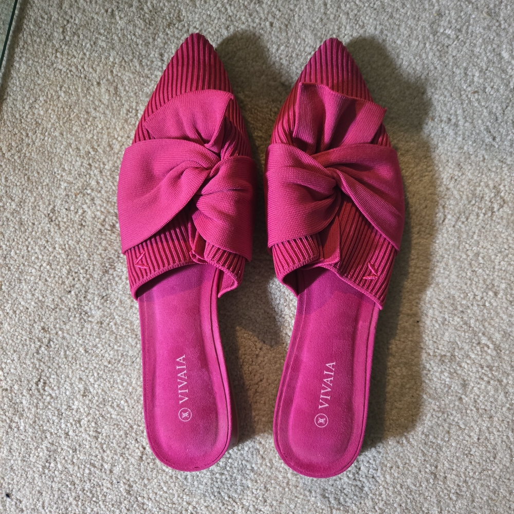 Elegant Pink Bow Mules - Picture 3 of 4